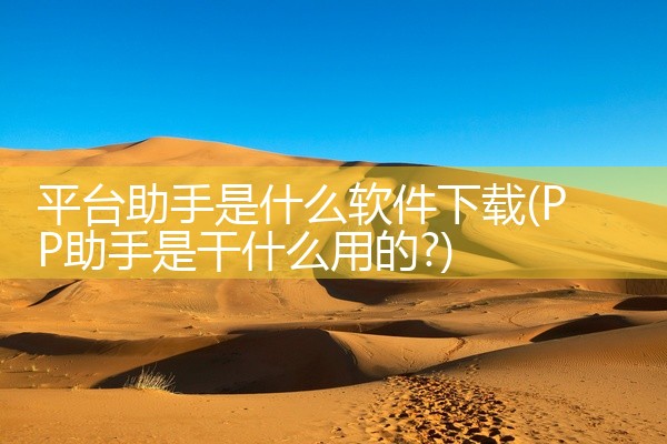 平台助手是什么软件下载