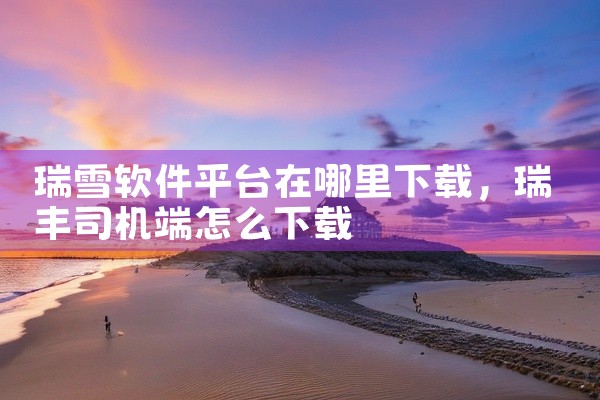 瑞雪软件平台在哪里下载